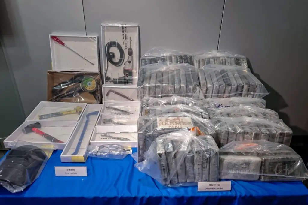 Hong Kong Police Seize HK$120M Cocaine in Metal Containers
